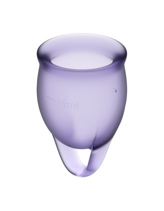 2 coupes menstruelles Satisfyer Light Violet FEEL CONFIDENT