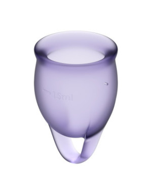 2 coupes menstruelles Satisfyer Light Violet FEEL CONFIDENT