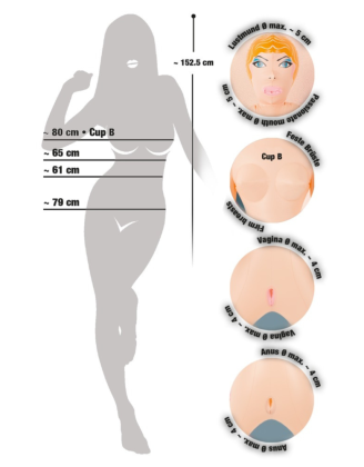 Poupée gonflable 3 orifices couleur chair