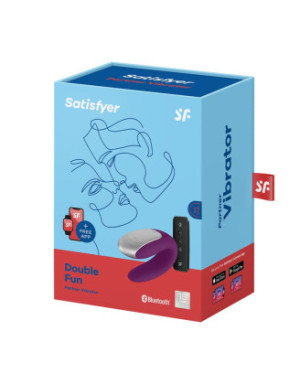 Sextoy de couple vibrant USB connecté Double Fun violet