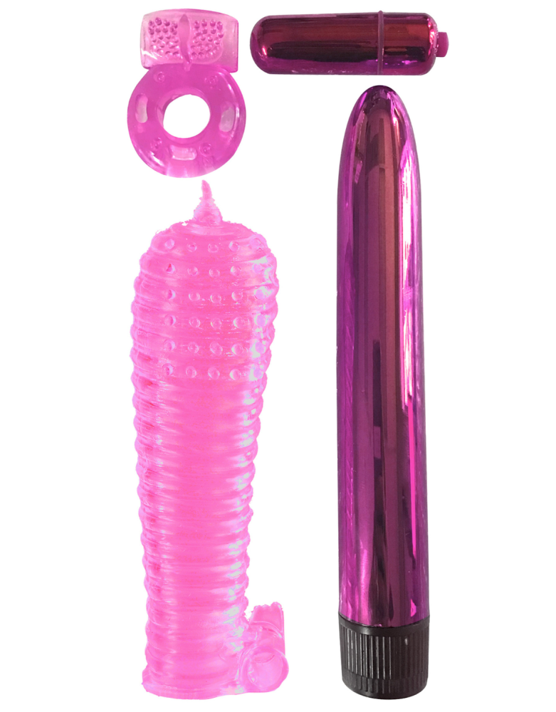 Coffret 4 sextoys rose Classix