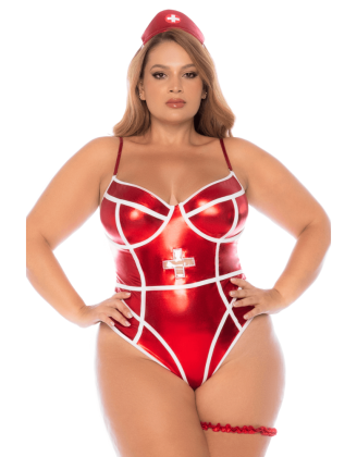 Costume sexy infirmière grande taille 3 pièces