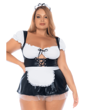 Costume sexy soubrette grande taille 3 pièces