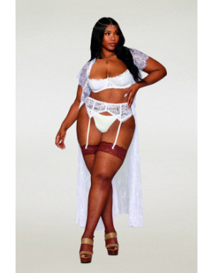 Soutien-gorge, grande taille, Demi-seins à armatures en dentelle blanche