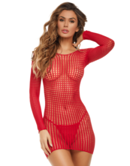 Robe résille fantaisie rouge