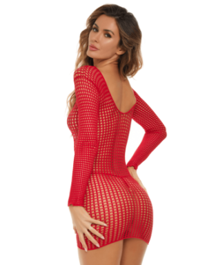 Robe résille fantaisie rouge
