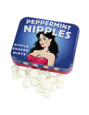 Boite de bonbons à la menthe en forme de seins, sans sucre