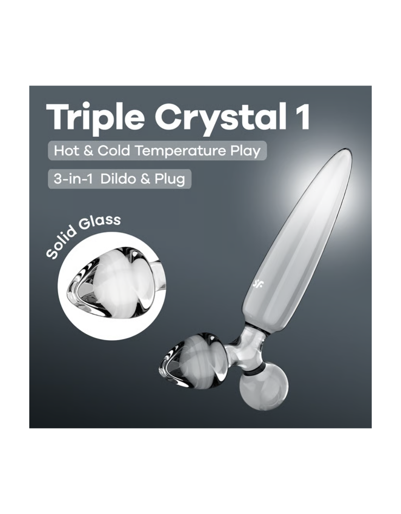 Gode en verre Triple Crystal 1 - Satisfyer