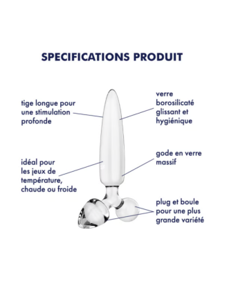 Gode en verre Triple Crystal 1 - Satisfyer