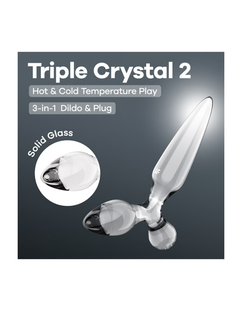 Gode en verre Triple Crystal 2 - Satisfyer