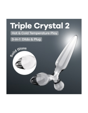 Gode en verre Triple Crystal 2 - Satisfyer