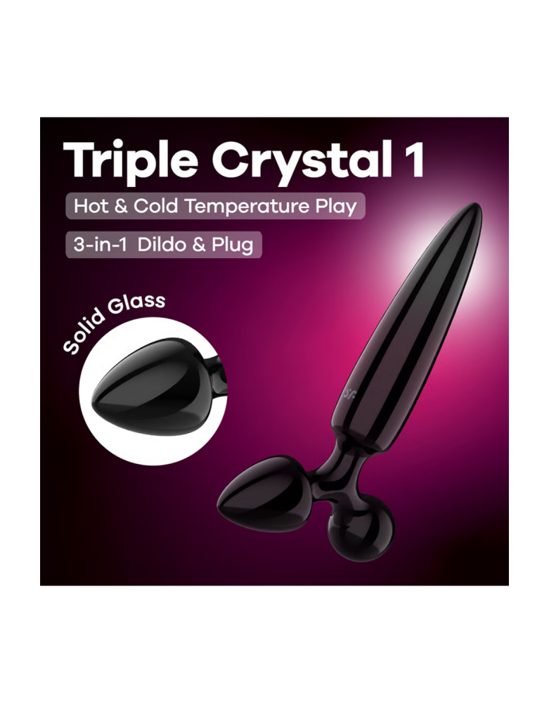 Gode en verre Triple Crystal 1 - Satisfyer