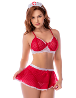 Ensemble infirmière lingerie noir avec jupe – Mapalé