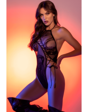 Body résille motif serpent à encolure licou - Mapalé