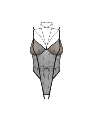 Anniverse special body ouvert et harnais - Noirs