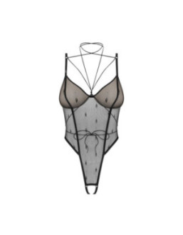 Anniverse special body ouvert et harnais - Noirs