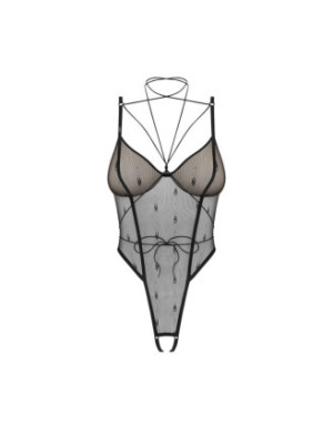 Anniverse special body ouvert et harnais - Noirs