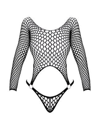Bodystring en résille grosse maille noir Fantasy