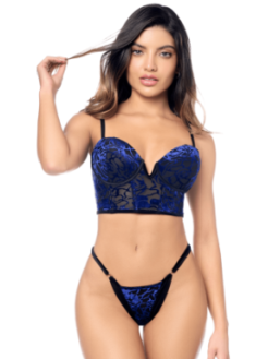 Ensemble 2 pièces Mapalé en velours floral 