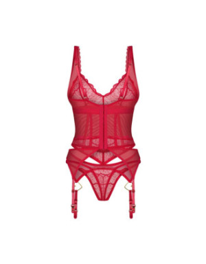 Cupide Desir corset et string - Rouge