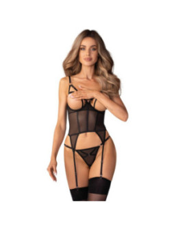 Euridia corset et string - Noirs