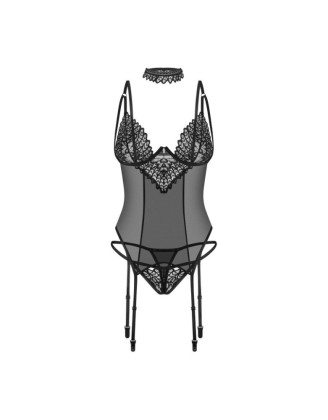 Donarella corset et string - Noir NP