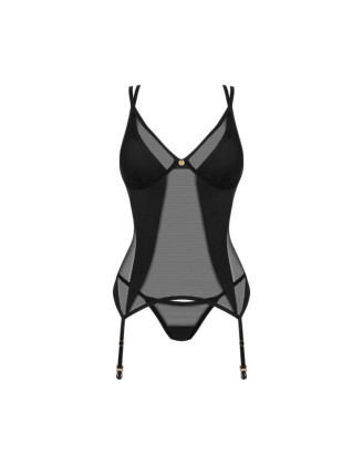 Nesari corset et string - Noir