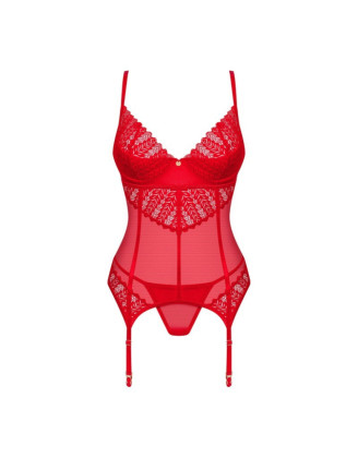 Ingridia corset et string - Rouge