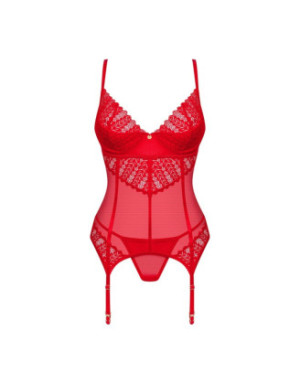 Ingridia corset et string - Rouge