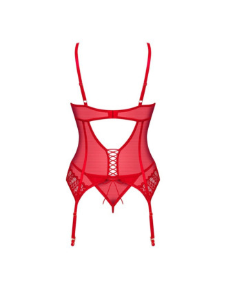 Ingridia corset et string - Rouge