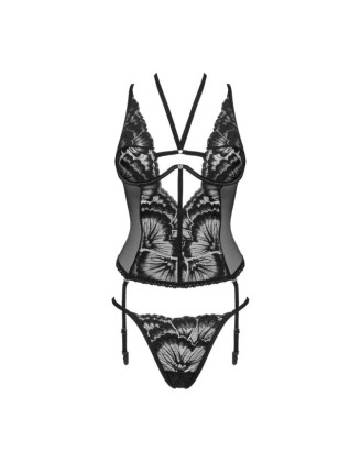 Alessya Corset et string noir