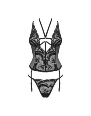 Alessya Corset et string noir