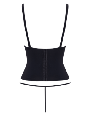 Corset taille noir Cottelli PARTY – Corset à armatures avec sangles décoratives et mini string