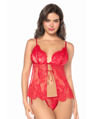 Babydoll Mapalé espiègle avec string à nouer 