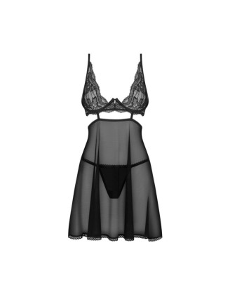 Nutris babydoll et String - Noire