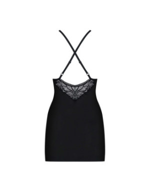 828-CHE-1 Nuisette et String - Noir