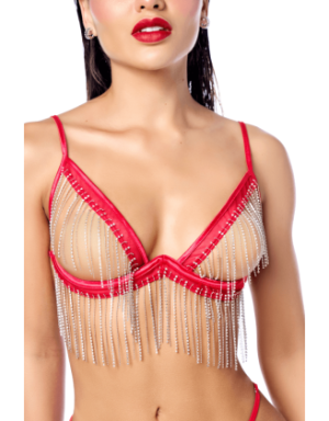 Ensemble 2 pièces à franges strass 