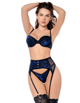 Ensemble 3 pièces Mapalé en velours floral 