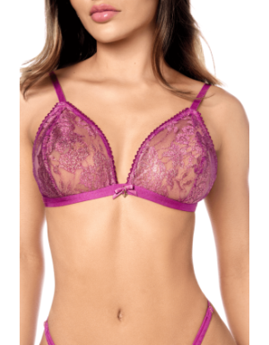 Ensemble sexy 2 pièces en dentelle satinée 