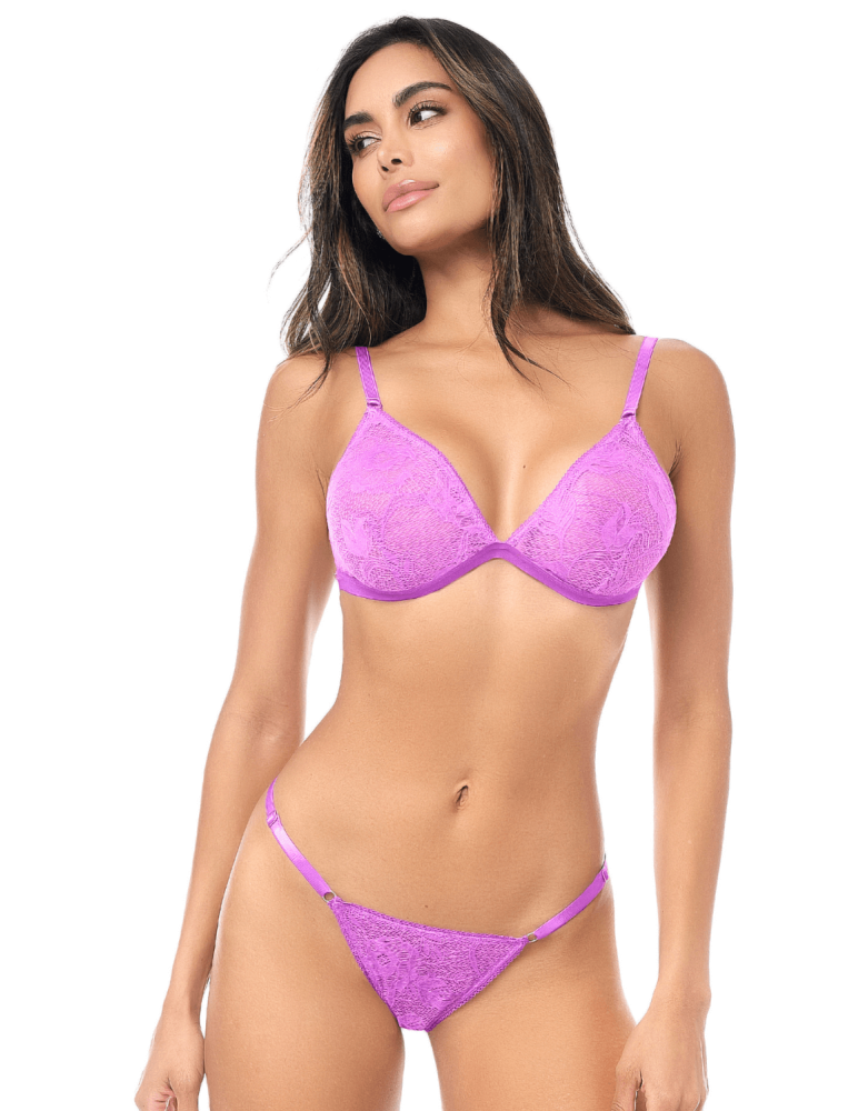 Ensemble sexy 2 pièces dentelle douce et extensible 