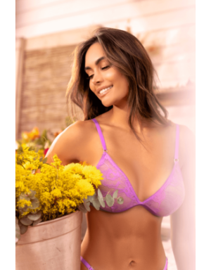 Ensemble sexy 2 pièces dentelle douce et extensible 