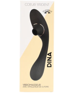 Stimulateur Clitoridien & Vibromasseur Point G 2-en-1 DINA Noir 