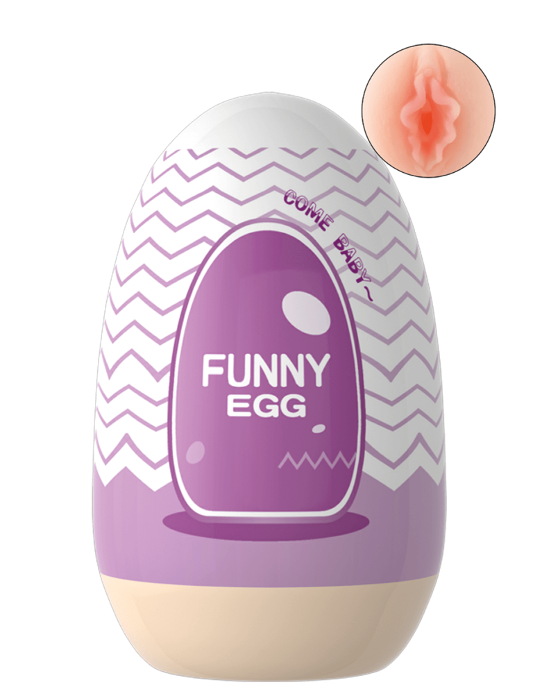 Gaine Masturbatrice Réutilisable FUNNY EGG – Design Réaliste Vagin lèvres charnus