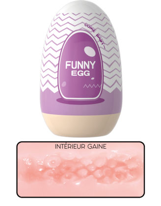 Gaine Masturbatrice Réutilisable FUNNY EGG – Design Réaliste Vagin lèvres charnus
