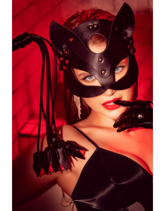 Masque félin en faux cuir - Mapalé