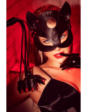 Masque félin en faux cuir - Mapalé