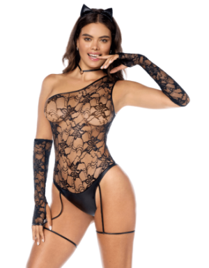 Costume sexy de chatte 5 pièces 