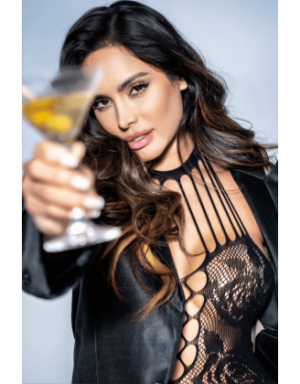 Robe en résille noire florale - Mapalé