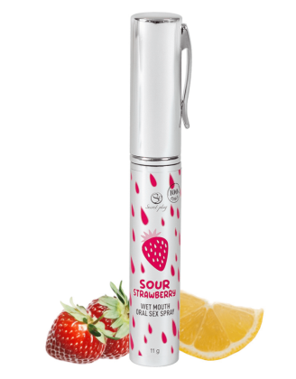 Spray buccal saveur fraise pour sexe oral