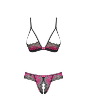Tulia Ensemble ouvert 2 pcs - Noir et Fuchsia
